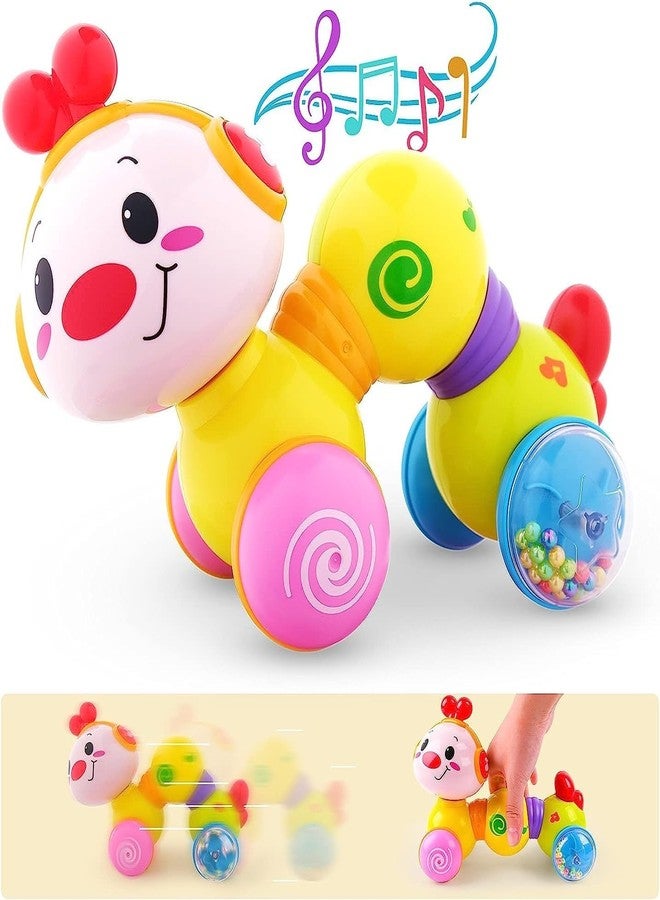 SANTALON Caterpillar Press & Go Musical Toy | Crawling Caterpillar Toys with Music & Light for 1 Year Old Girls & Boys | Baby Toys 12+ Months | 1st Birthday Gifts for Kids [Multicolor] - Image 1